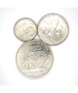 1985 Mexico Pesos : 25, 50, 100 - 3 Münze Menge - 1986 Welt Tasse - 72% ... - $157.40