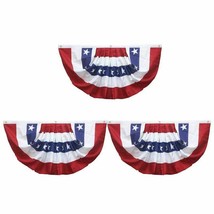 (3 Pack) 3x5 Ft Usa American Bunting Flag Americana Parade Banner Bunting - £42.35 GBP