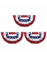 (3 Pack) 3x5 Ft USA AMERICAN BUNTING FLAG Americana PARADE BANNER bunting - £41.69 GBP