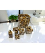 Natural Agate Bathroom Accessory Set of 7 pcs Elegance Soap Dispenser Ho... - $1,129.43