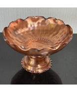 Vtg Gregorian Copper Pedestal Bowl Hammered Handmade Fruit Dessert Mid C... - $52.63 CAD