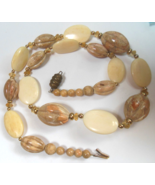 Vintage River Stone  Bead Necklace 24&quot; - £35.47 GBP