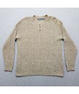 Oscar De La Renta Sweater Mens Large Brown Pullover Crew Neck Long Sleeve - $48.79 CAD