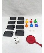 Lot Of (16) Board Game Pieces Stand Bases Pawns Magnifying Glass Dice - $12.21 CAD