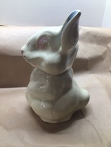 70&#39;s Vintage Kitschy Bunny Rabbit Cookie Jar Hand Painted 12&#39; - £34.83 GBP