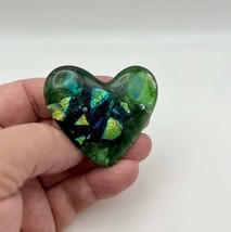 Handmade Dichroic Glass Heart Object de Arté Keepsake- “You Are Loved&quot; #... - $45.00