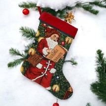 Christmas Tapestry Stocking Santa Claus Naughty List Holiday Kris Kringl... - £13.12 GBP