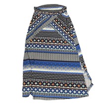 Vanity Floral Aztec Print Maxi Skirt  Asymmetrical Stretch Slit Side XL ... - £13.18 GBP