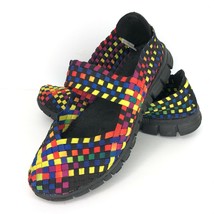 Coral Bay Multicolor Woven Basket Weave 6.5 Slip On Shoes Memory Foam Ma... - $39.99