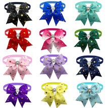 50pcs Star Pattern Small Dog Bowknot Necktie Pet Bow Tie for Dog Grooming - £28.53 GBP