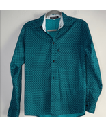 Tommy Hilfiger Green Casual Button Down Shirt with Geometric Design - $14.70