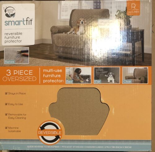 SMART FIT Oversized FURNITURE COVER WATERPROOF 3 PIECE RECLINER TAN - $25.74