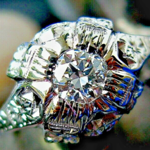 Earth mined Diamond European cut Deco Engagement Ring Vintage Solitaire ... - $3,035.25