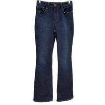 Lee Slim Fit Mini Flare High Rise Denim Blue Jeans Dark Wash Pants Stret... - £13.15 GBP