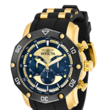 Invicta Pro Diver Men’s Quartz 50MM Gold Case Blue Dial Watch #30079 - £119.43 GBP