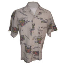 Linguine &amp; Bob Men Hawaiian camp shirt p2p 24 linen tropical vintage Hong Kong - £19.77 GBP