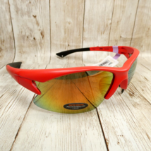 Pugs Matte Red, Red Mirror Half-Rim Wrap Sport Sunglasses - Motion ACTIV... - $18.76