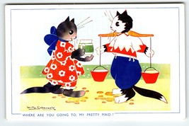 Dressed Cats Postcard Kittens Willy Schemele Where Are You Going To My Pretty UK - £13.87 GBP