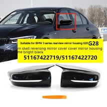 Applicable To BMW 3 Series G20G28G30 Modified Horn Rearview Shell Shell ... - £39.61 GBP