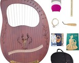 Lyre Harp, 16 Strings Mahogany Solid Wood Metal String Adult/Child Musical - £60.98 GBP