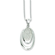Sterling Silver &amp; CZ Brilliant Embers Necklace Jewelry 18&quot; - £37.39 GBP