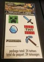Minecraft Mojang Tattoos 4 Sheets of 6 Tattoos- 24 In Total - New! Free USA Ship - £7.82 GBP