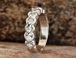 2Ct Simulated Diamond Eternity Women&#39;s Band Ring 14K White Gold Plated S... - $123.74