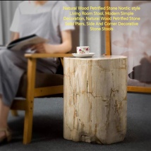 Natural Wood Petrified Stone Nordic style Living Room Stool - Beautiful Arts - $3,393.00