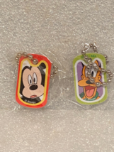 2 TINY 1" Metal Disney Dog Tags MICKEY/PLUTO w/ 1 3/4" Tiny Chain *NEW* DTB - $7.99