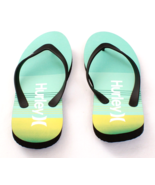 Hurley Signature Blue &amp; Green Flip Flops Thong Sandals Men&#39;s 12 - £26.23 GBP