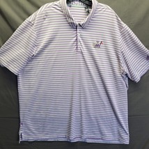 Adidas Golf Performance-Type Stretch Polo White W/ Purple 3-Stripe Men&#39;s... - £9.95 GBP