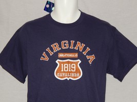 Men&#39;s Virginia Cavaliers T-shirt Size Large Vintage Blue Charlottesville Wahoos - £13.18 GBP