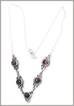 Collier Avec Argent Et Ambres - $54.39