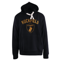 Ruckfield Men&#39;s Hoodie Bleu Marine Yellow Drawstring Long Sleeve (S03) - $42.28