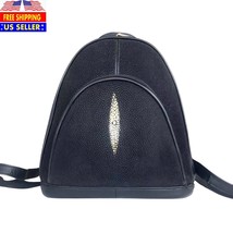 Genuine Black Stingray Leather Women&#39;s Backpack - £130.57 GBP