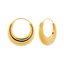 Gold Plated 925 Sterling Silver Thick Hoop Earrings - £22.53 GBP