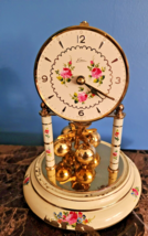 Vintage Unique &amp; Beautiful Floral Kern German Table Clock  - £51.46 GBP