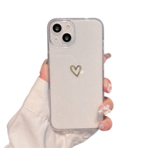 Anymob iPhone Case White Without Apple Design Glitter Love Heart Clear  - $24.40