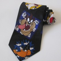 Looney Tunes Mania Men Tie Taz Bugs Daffy Sylvester Vintage 90s - £13.98 GBP