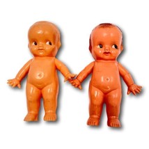 MCM Kewpie Dolls Irwin 6 inch Lot 2 Babies Moveable Arms USA Vintage - £31.59 GBP