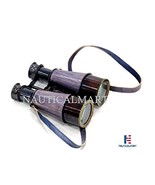 NauticalMart Binocular with Leather Overlay in Wood Box - $78.21