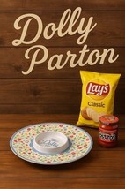 Dolly Parton Chip &amp; Dip Tray Wildflower Print “What Would Dolly Do” DG E... - $10.97