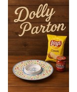 Dolly Parton Chip &amp; Dip Tray Wildflower Print “What Would Dolly Do” DG E... - $202.03 MXN