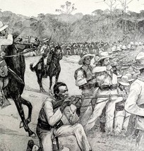 Spaniards Surrounded Victorian 1898 Print Cuba&#39;s Freedom Spanish War DWU15 - $29.99