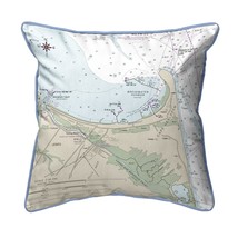 Betsy Drake Lewes, DE Nautical Map Large Corded Indoor Outdoor Pillow 18x18 - £42.82 GBP