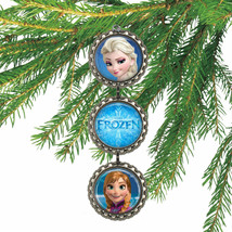 Disney Frozen ELSA &amp; ANNA 3D Bottle Cap Christmas Ornament | Gift for Kids - £7.02 GBP