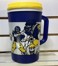 Vintage 1990's St. Louis Rams  TWA Aladdin Insulated Travel Mug Cup BLUE YELLOW - $19.30