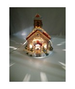 Vintage Christmas Village Schoolhouse Ceramic Plug-in Light Collectible ... - $27.09 CAD