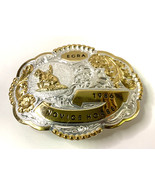 1986 ECRA Novice Horse Montana Silversmiths Large Belt Buckle 4.5x3.5in - $10,776.50 MXN