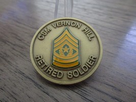 US Army CSM Vernon Hill Retired Soldier Challenge Coin #260S - £7.03 GBP